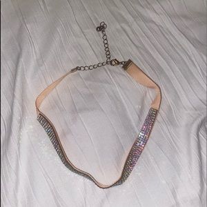 Pink Rhinestoned Choker